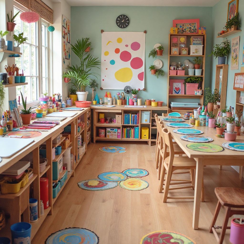 Creative arts and crafts workshop area