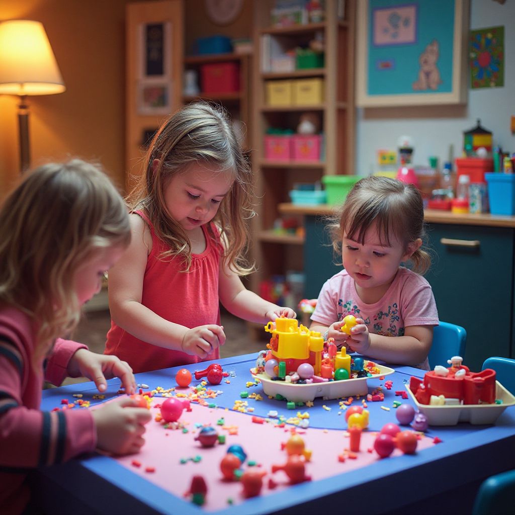 Sensory play station with interactive elements