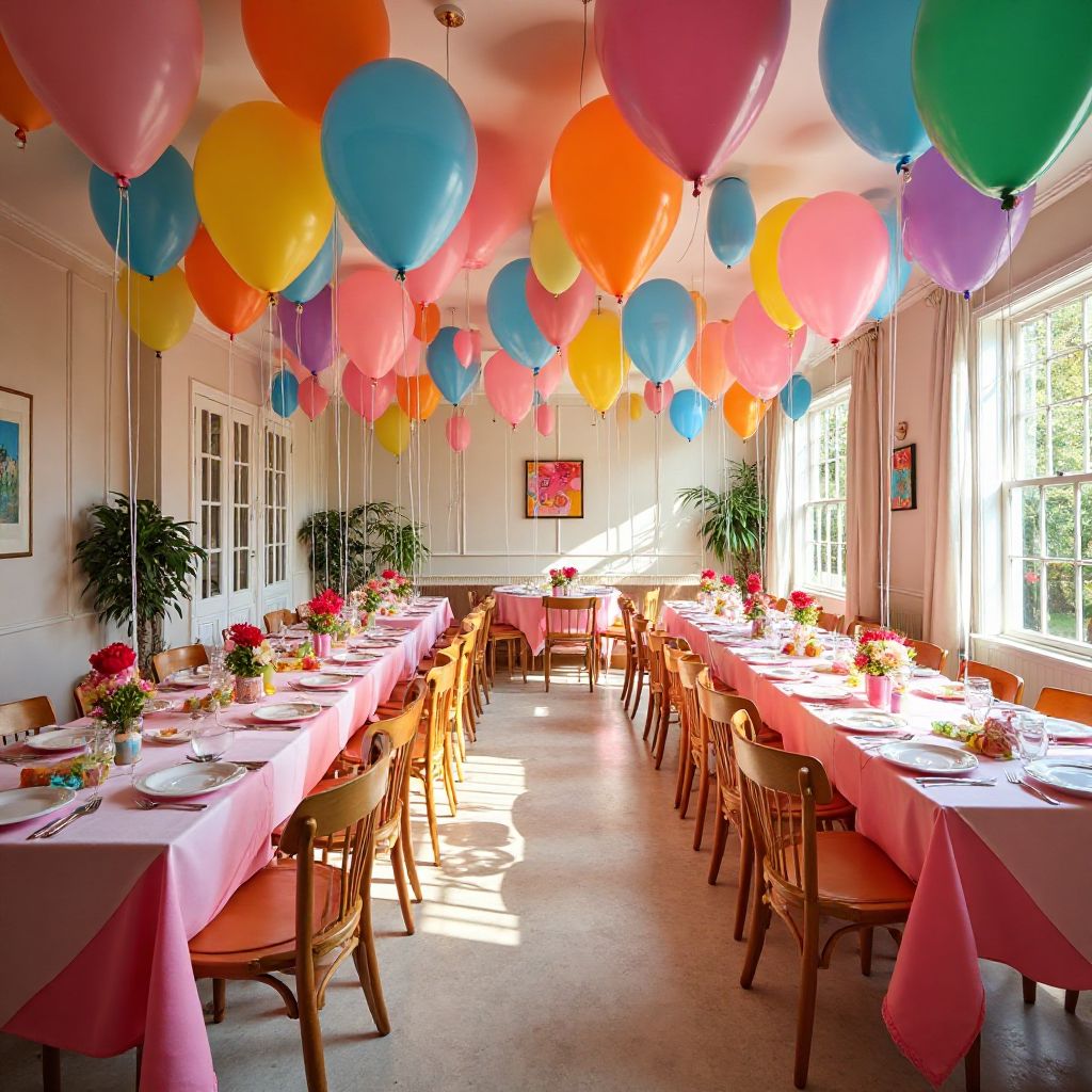 Birthday party celebration room setup
