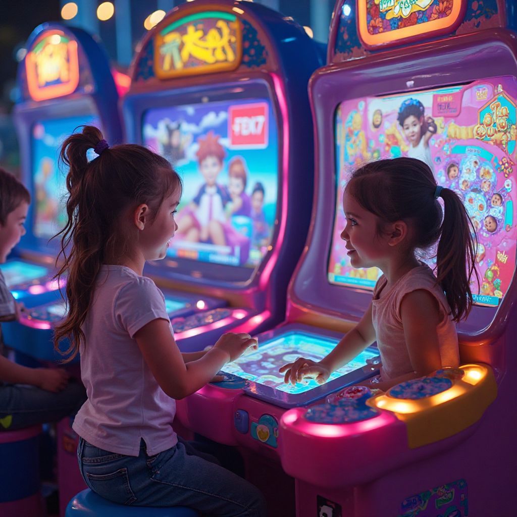 Children playing interactive games together